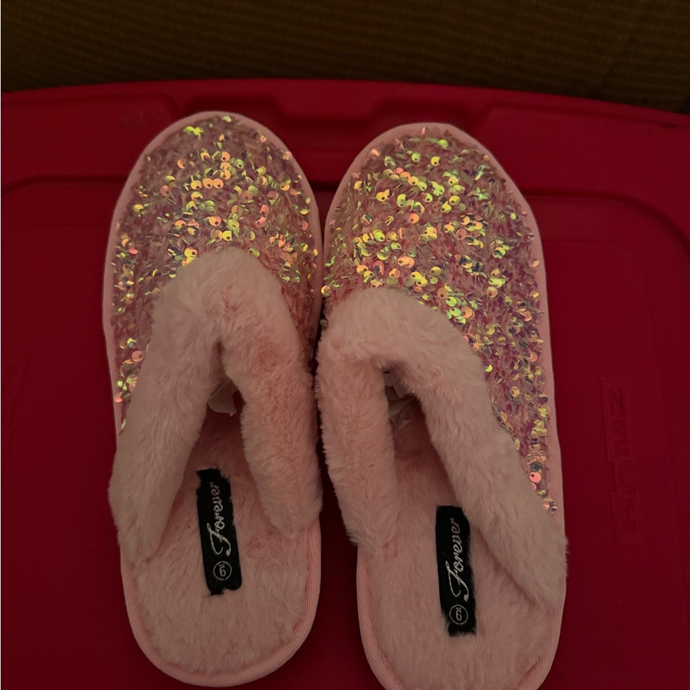 Forever Pink Fuzzy Slippers